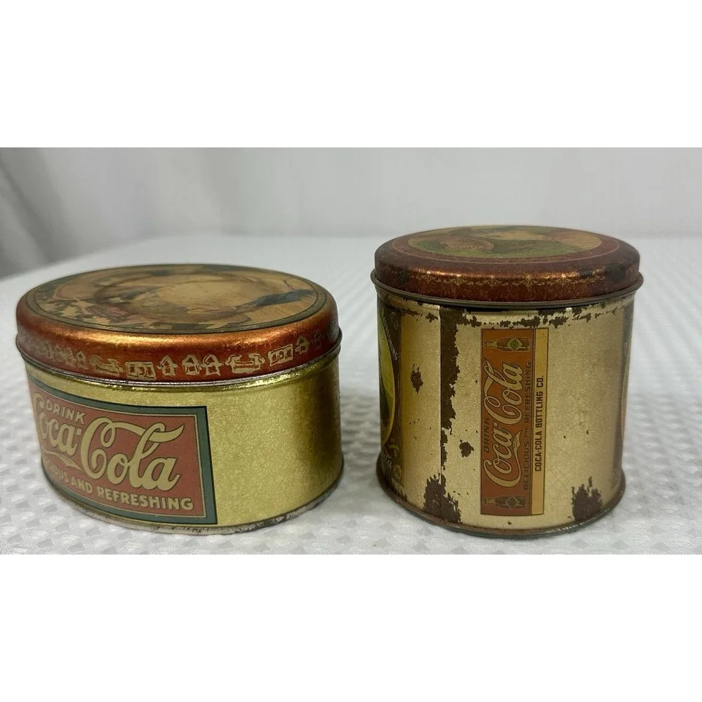 Vintage Coca-Cola Round & Oval Tin Set 4